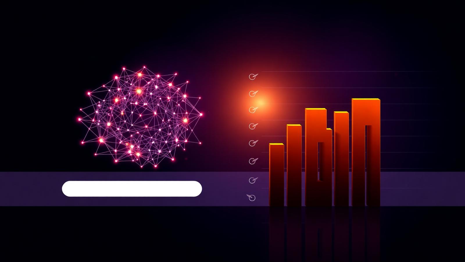 Split illustration showing a search results page on one side and an AI chatbot answer panel on the other, representing AI SEO vs traditional SEO